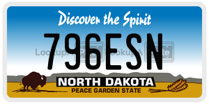 796ESN  license plate in ND