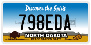798EDA license plate in North Dakota