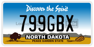799GBX  license plate in ND