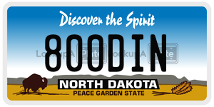 800DIN  license plate in ND