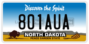 801AUA  license plate in ND