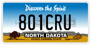 801CRU  license plate in ND