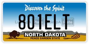 801ELT  license plate in ND