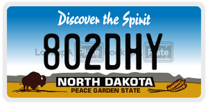 802DHY  license plate in ND
