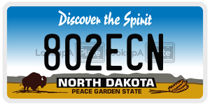802ECN  license plate in ND
