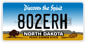802ERH  license plate in ND