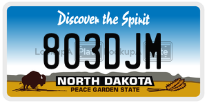 803DJM  license plate in ND