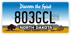 803GCL  license plate in ND