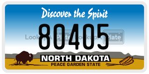80405  license plate in ND