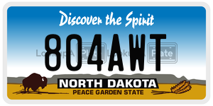 804AWT  license plate in ND