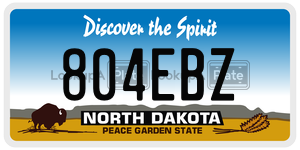 804EBZ  license plate in ND