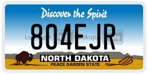 804EJR  license plate in ND