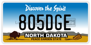 805DGE  license plate in ND