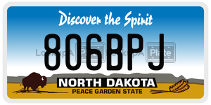 806BPJ  license plate in ND