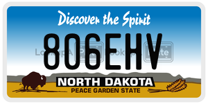806EHV  license plate in ND
