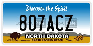 807ACZ  license plate in ND