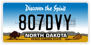 807DVY  license plate in ND