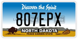 807EPX  license plate in ND