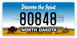 80848 license plate in North Dakota