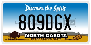 809DGX  license plate in ND