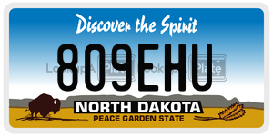 809EHU  license plate in ND