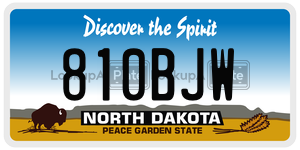 810BJW  license plate in ND