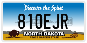 810EJR  license plate in ND