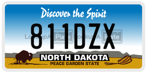 811DZX  license plate in ND