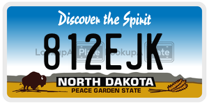 812EJK  license plate in ND