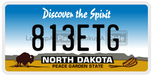 813ETG  license plate in ND