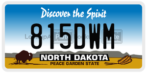 815DWM  license plate in ND