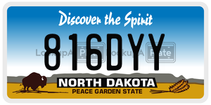 816DYY  license plate in ND