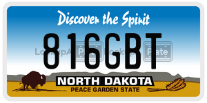 816GBT  license plate in ND