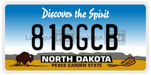 816GCB  license plate in ND