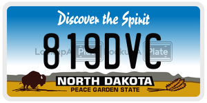 819DVC  license plate in ND