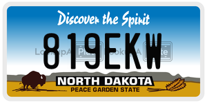819EKW  license plate in ND