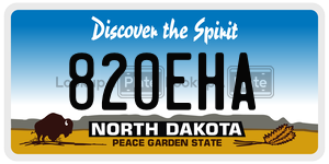 820EHA  license plate in ND