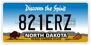 821ERZ  license plate in ND