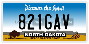 821GAV  license plate in ND