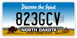 823GCV  license plate in ND