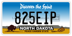 825EIP  license plate in ND