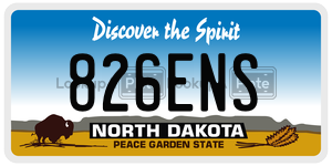 826ENS  license plate in ND