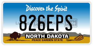 826EPS  license plate in ND