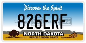 826ERF  license plate in ND