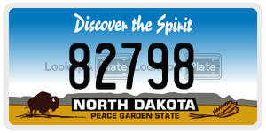 82798  license plate in ND