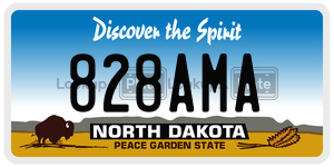 828AMA  license plate in ND