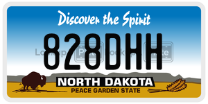 828DHH  license plate in ND