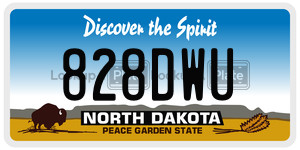 828DWU  license plate in ND