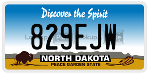 829EJW  license plate in ND