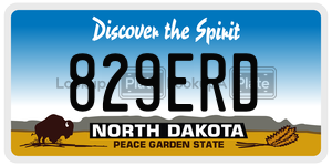 829ERD  license plate in ND